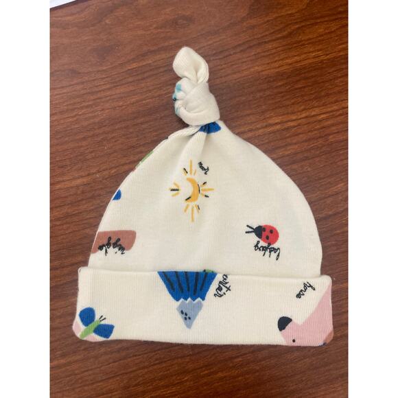 Hanna Andersson Top Knot Beanie Newborn 100% Organic Cotton Baby Hat Sunny Day - Picture 2 of 4